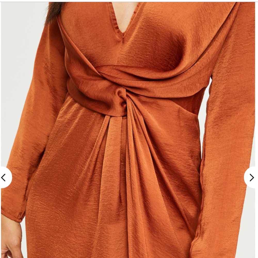 *NEW* Maxi Wrap Long Sleeve Dress - Rust Orange - Picture 3 of 6